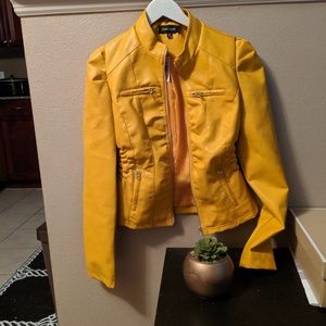 New Look Faux Leather Yellow Jacket
